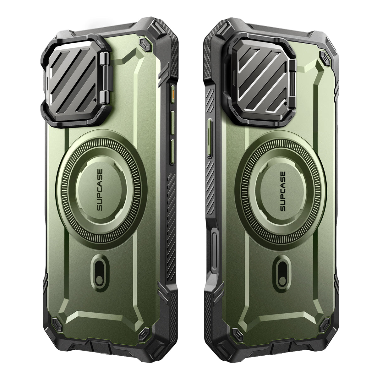 SUPCASE UB Mag XT探索者 iPhone 16 Pro 系列 軍規防摔殼，附鏡頭蓋支架，型號 CS2 抹茶綠