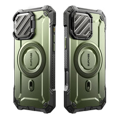 SUPCASE UB Mag XT探索者 iPhone 16 Pro 系列 軍規防摔殼，附鏡頭蓋支架，型號 CS2 抹茶綠