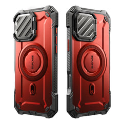 SUPCASE UB Mag XT探索者 iPhone 16 Pro 系列 軍規防摔殼，附鏡頭蓋支架，型號 CS2 金屬紅