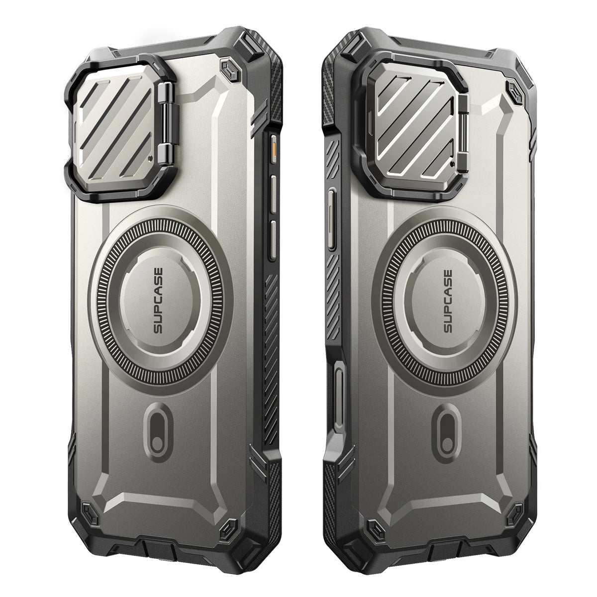 SUPCASE UB Mag XT探索者 iPhone 16 Pro 系列 軍規防摔殼，附鏡頭蓋支架，型號 CS2 鈦空灰
