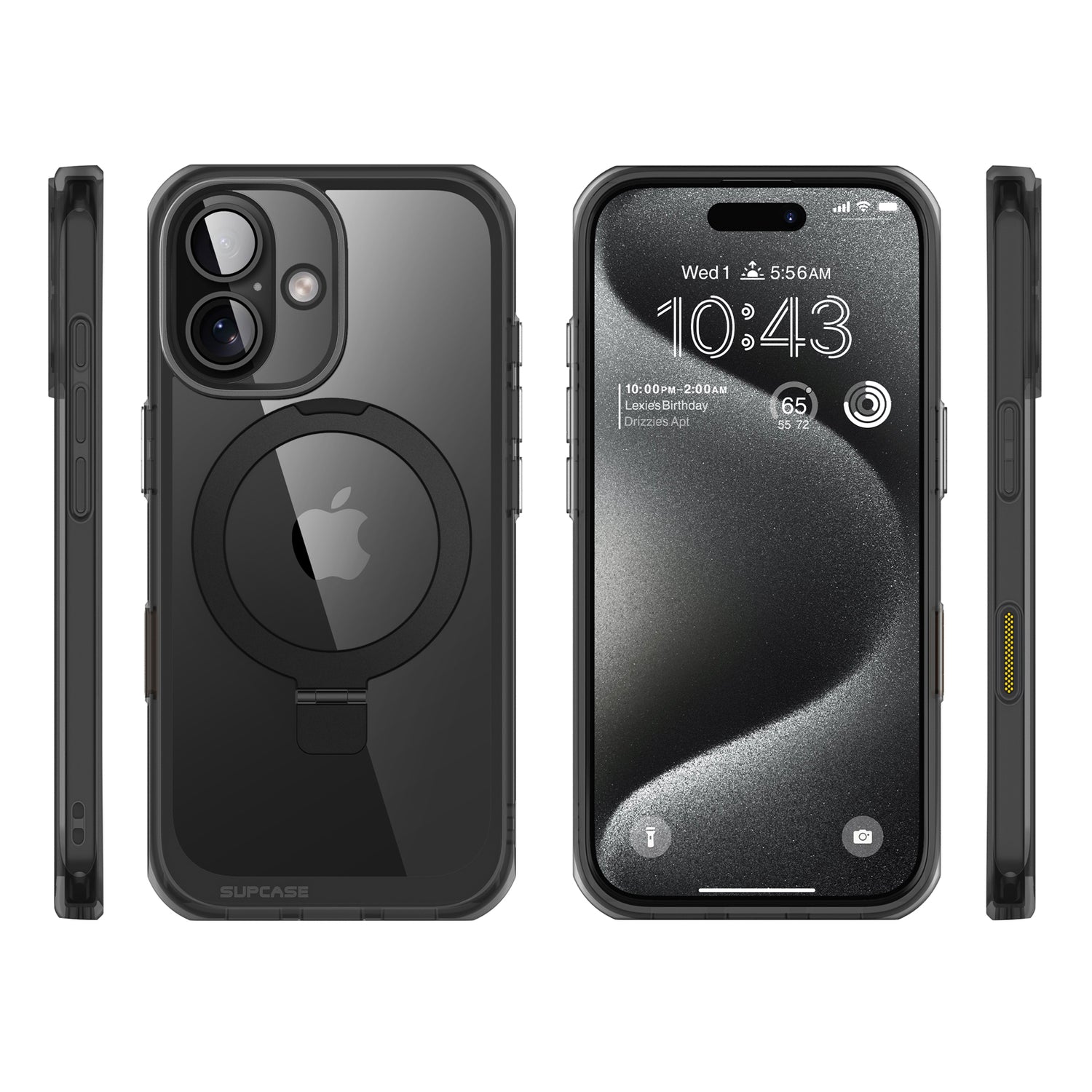 SUPCASE UB Mag Stand iPhone 16 系列 軍規防摔殼，附帶磁吸支架和相機按鍵 黑色