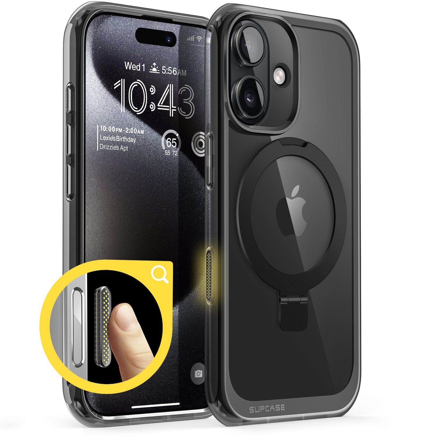 SUPCASE UB Mag Stand iPhone 16 系列 軍規防摔殼,附帶磁吸支架和相機按鍵 黑色