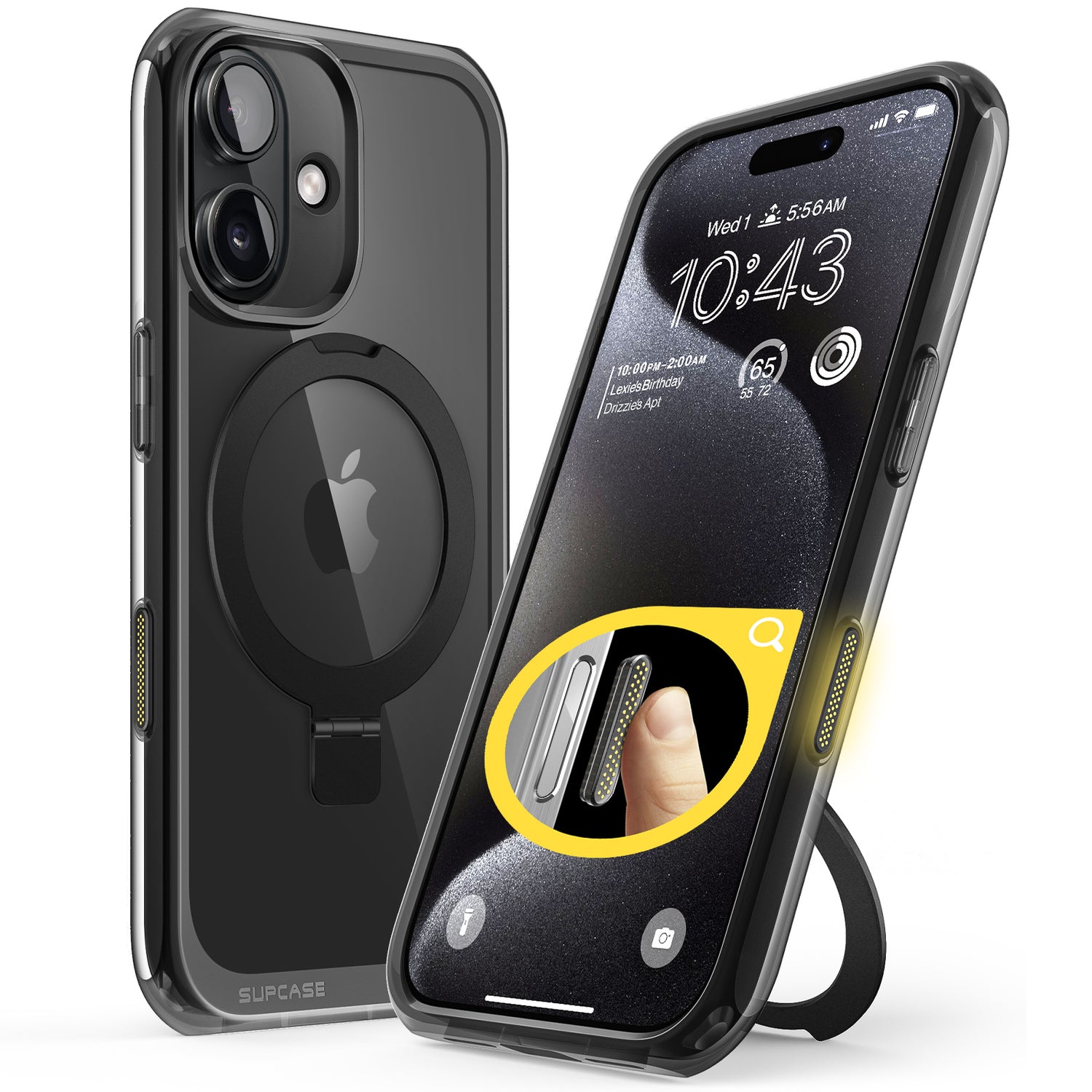 SUPCASE UB Mag Stand iPhone 16 系列 軍規防摔殼,附帶磁吸支架和相機按鍵 黑色