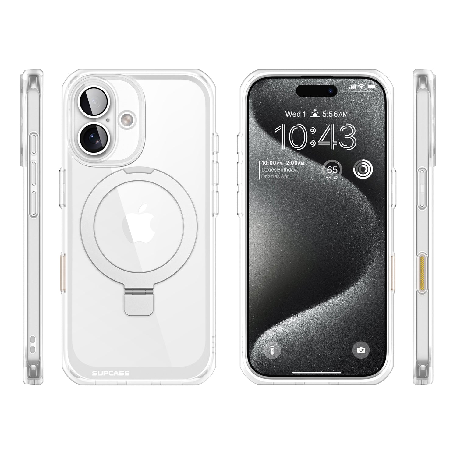 SUPCASE UB Mag Stand iPhone 16 系列 軍規防摔殼，附帶磁吸支架和相機按鍵 透明色