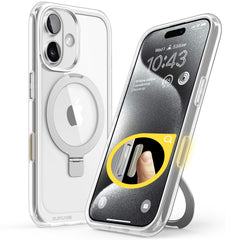 SUPCASE UB Mag Stand iPhone 16 系列 軍規防摔殼，附帶磁吸支架和相機按鍵 透明色