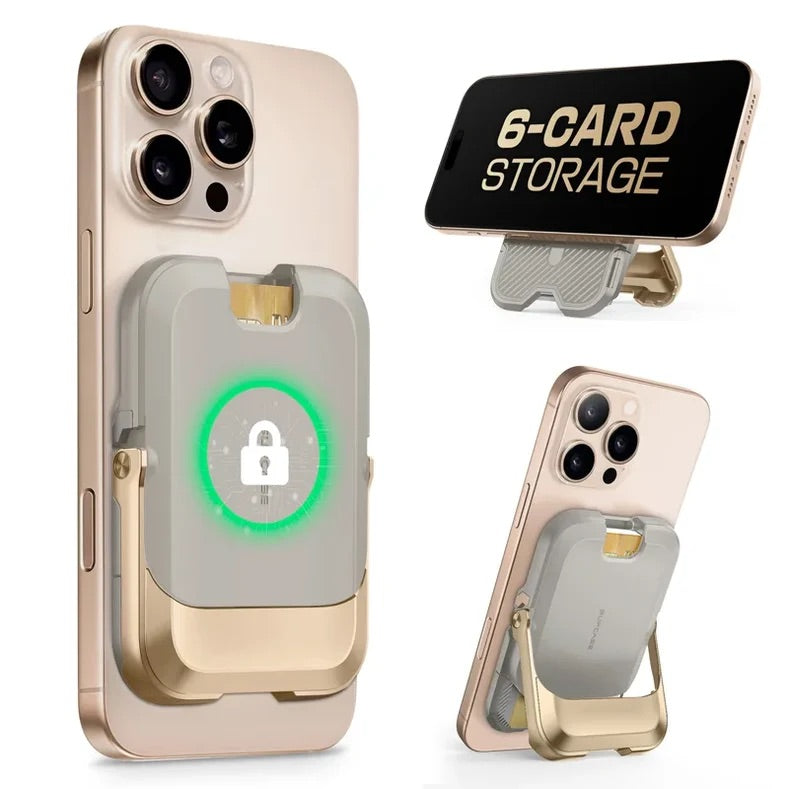 SUPCASE MagSafe 磁吸卡夾支架｜碳纖維款－沙色