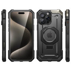 SUPCASE UB Grip iPhone 16 Pro Max 軍規防摔殼，附帶磁吸支架和相機按鍵-黑色