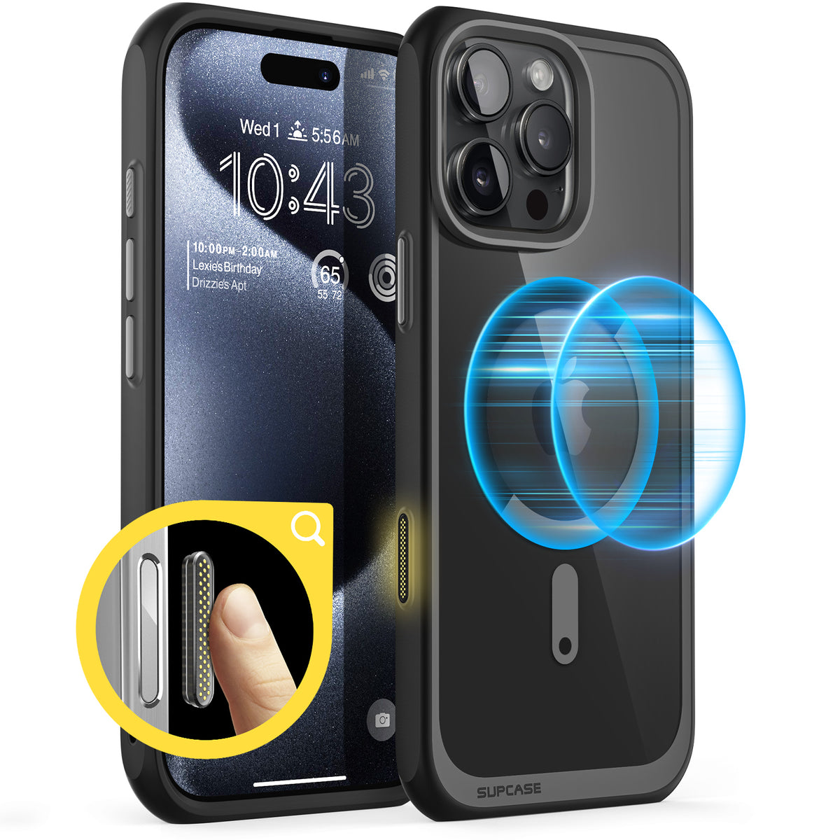 SUPCASE UB Mag 透色磁吸防摔殼 iPhone 16 Pro Max｜相機按鍵－黑色 圖3