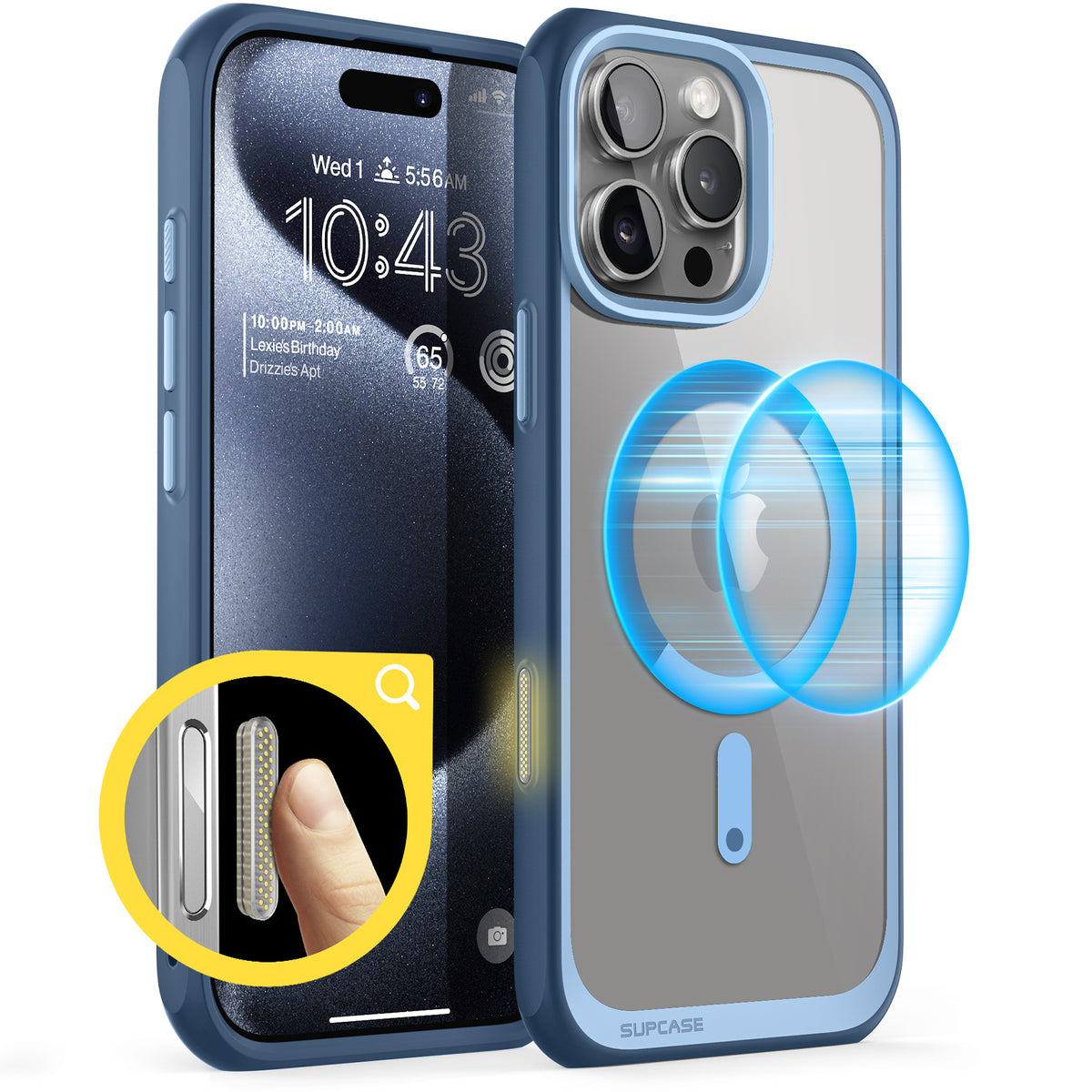 SUPCASE UB Mag 透色磁吸防摔殼 iPhone 16 Pro Max｜相機按鍵－天藍 圖3