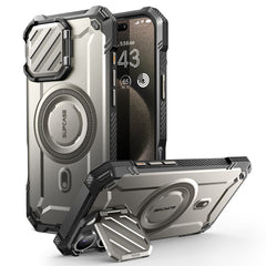 SUPCASE UB Mag XT 鏡頭蓋支架軍規防摔殼 iPhone 16 Pro－鈦空灰