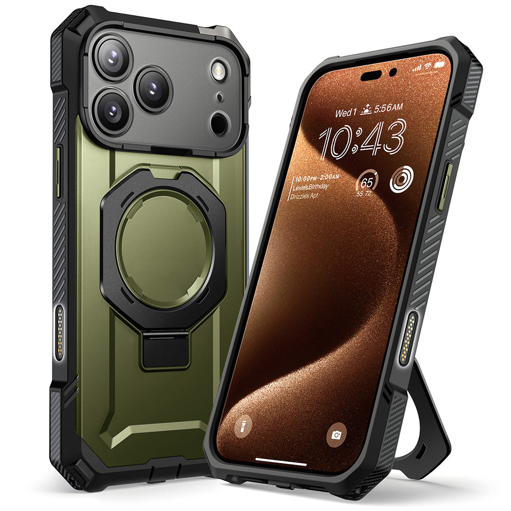 SUPCASE UB Grip 頂級磁吸支架軍規防摔殼 iPhone 17 Pro｜相機按鍵－綠色 圖3