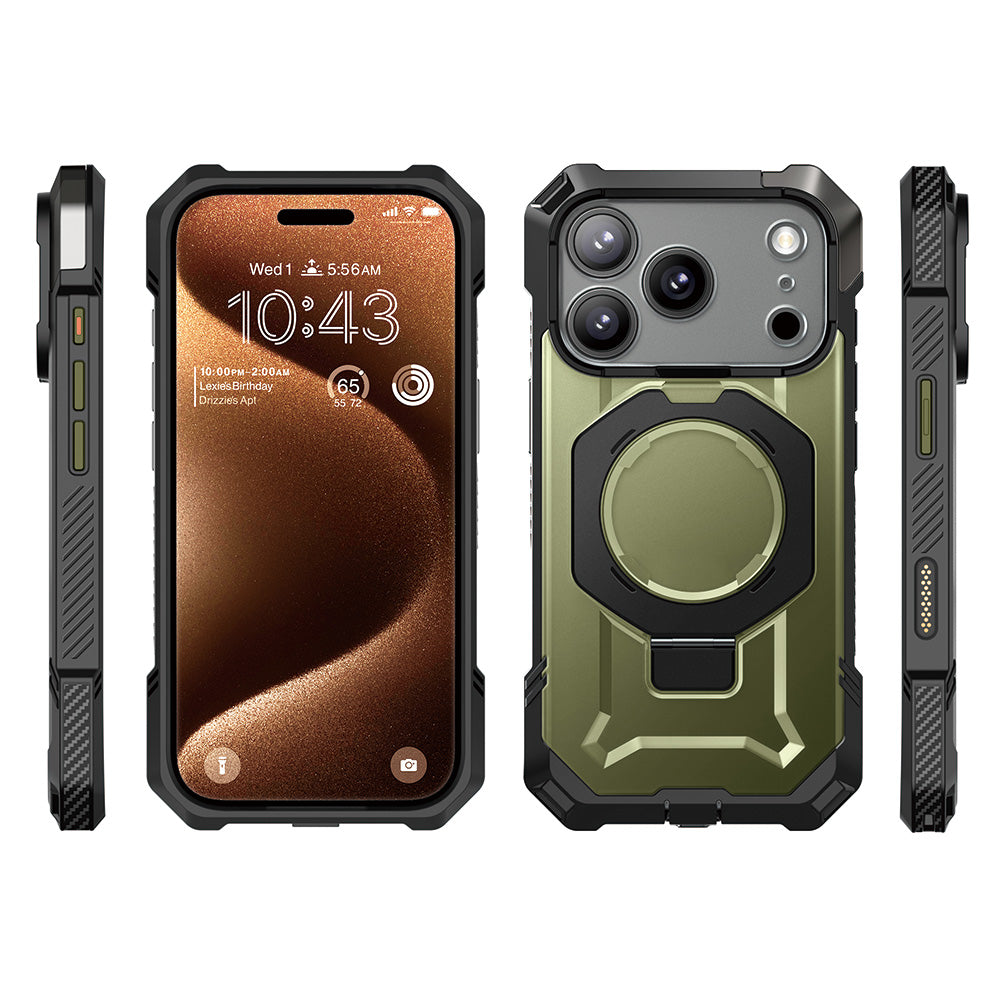 SUPCASE UB Grip 頂級磁吸支架軍規防摔殼 iPhone 17 Pro｜相機按鍵－綠色 圖4