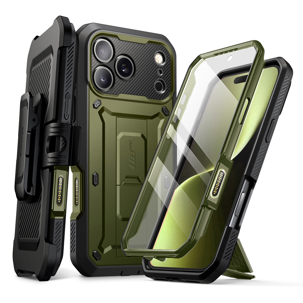 SUPCASE UB Pro 全面防護支架軍規防摔殼 iPhone 17 Pro Max－綠色