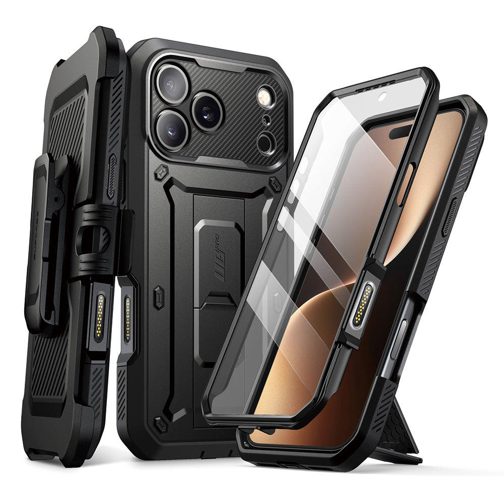 SUPCASE UB Pro 全面防護支架軍規防摔殼 iPhone 17 Pro－黑色