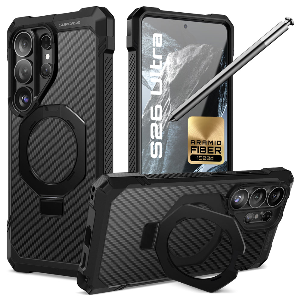 SUPCASE UB Grip 頂級磁吸支架軍規防摔殼 Samsung Galaxy S26 Ultra－碳纖維